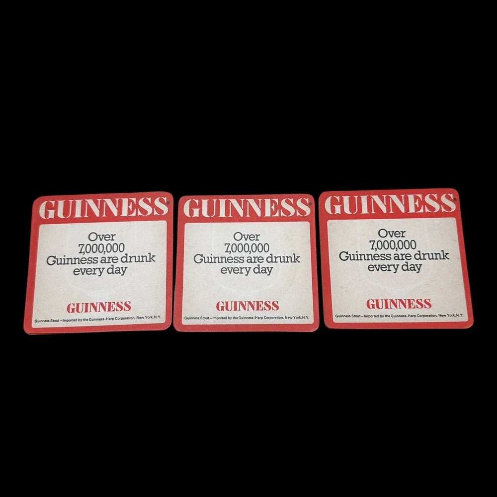 Vintage Guinness Beer Coasters Set 11 Double Sided Stout Advertising Cardboard